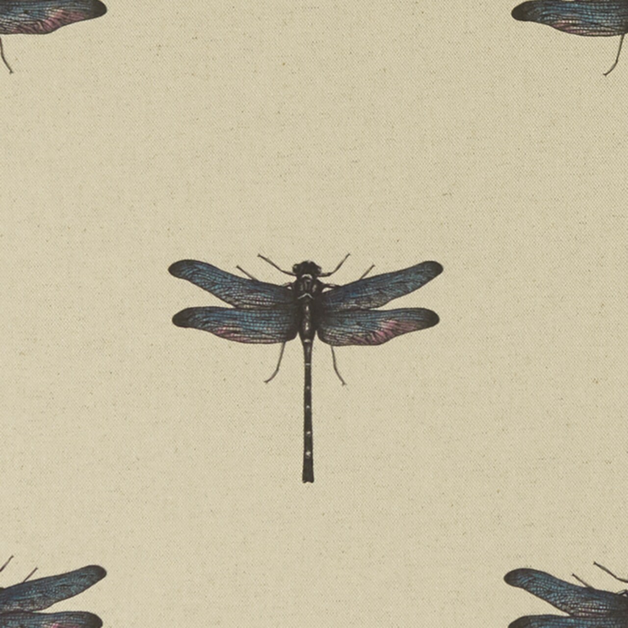 1 Yard Azure Teal Eden Upholstery Fabric Animal/Insects Print